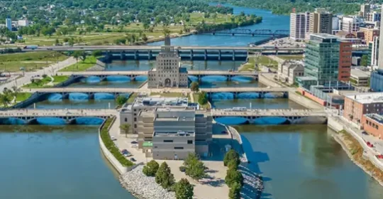 Downtown Cedar Rapids and Cedar River